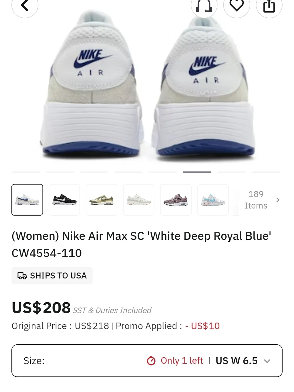 Nike Women’s Cream / Navy Air Max Sneaker